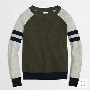 J. Crew Varsity-Stripe Colorblock Waffle Sweater
